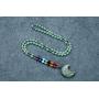 Top Plaza Natural Reiki Healing Crystal Stone Beads Necklaces Tree of Life Wire Wrapped Gemstone Moon Pendant Necklace Crescent Moon Jewelry for Women