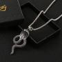 AsAlways Egyptian Mystery Amulet Gothic Jewelry Mens Stainless Steel Animal Snake King Cobra Pendant Chain Necklace