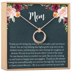 Dear Ava Mom Gift Necklace: Mother Daughter Jewelry, Thank You Mom, 2 Linked Circles