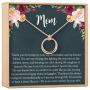 Dear Ava Mom Gift Necklace: Mother Daughter Jewelry, Thank You Mom, 2 Linked Circles