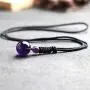iSTONE Unisex Genuine Round Gemstone Beads Pendant Necklace with Adjustable Nylon Cord 25 Inch iSTONE Unisex Genuine Round Gemstone Beads Pendant Necklace with Adjustable Nylon Cord 25 Inch