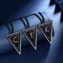 beautlace Double Triangle Letter Necklaces Silver/18K Gold/Black Gun Plated Initial Geometric Minimalist Pendant Alphabet Name Necklace Jewelry for Men and Women KP0158
