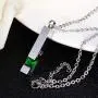 Fanery Sue Custom Urn Necklace for Ashes Personalized Name Memorial Cremation Jewelry Birthstone Vertical Bar Pendant