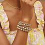 5 Pcs Layer Beads Bracelet for Women Round Beaded Handmade Stretch Bracelet Stack Adjustable Charm Jewelry