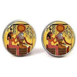 Horus and Hathor Egyptian Myth Earrings Handmade Jewelry Art Picture Jewelry