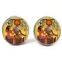 Horus and Hathor Egyptian Myth Earrings Handmade Jewelry Art Picture Jewelry