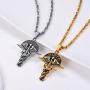 PROSTEEL Caduceus Symbol of Medicine Charm Necklace Nurse Doctor Gift
