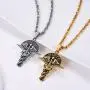 PROSTEEL Caduceus Symbol of Medicine Charm Necklace Nurse Doctor Gift