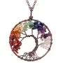 E-clickstore Tree of Life Seven Chakra Pendant Amethyst Rose Quartz Healing Crystal Necklace Gemstone Chakra Jewelry with 7 chakra in Copper Wire E-clickstore Tree of Life Seven Chakra Pendant Amethyst Rose Quartz Healing Crystal Necklace Gemstone Chakra Jewelry with 7 chakra in Copper Wire
