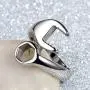 Flongo Mens Biker Stainless Steel Spanner Mechanic Wrench Tool Polished Ring Band Flongo Mens Biker Stainless Steel Spanner Mechanic Wrench Tool Polished Ring Band