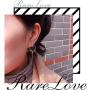 RareLove Silver Plated Alloy Hollow Heart Bar Dangle Stud Piercing Earrings For Women Girls Valentines Gift For Daughter