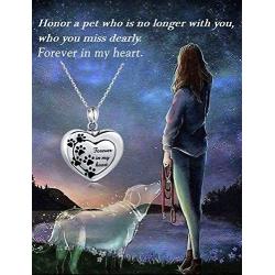 Puppy Sterling Silver Urn Memorial Necklaces for Dog Ashes Forever Together Paw Print Cremation Labrador Retriever Memorial Urns Keepsake Pendant Necklace Jewelry Gifts