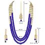Aheli Classy Bollywood Party Wedding Kundan and Colour Beads Necklace Earrings with Maang Tikka Set Indian Traditional Ethnic Fashion Jewelry for Women