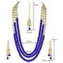 Aheli Classy Bollywood Party Wedding Kundan and Colour Beads Necklace Earrings with Maang Tikka Set Indian Traditional Ethnic Fashion Jewelry for Women