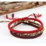 MENGLINA Men Women Chinese Lucky Red String Bracelet Tibetan Buddhist Prayer Handmade Yoga Prayer Rope Mala Bracelet Adjustable Size