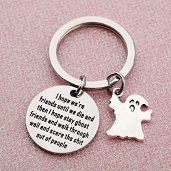 SEIRAA Ghost Friends Keychain Best Friend Gift Ghost Jewelry Soul Sister Gift Friendship Keychain Gag Birthday Gift For Her
