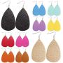 Latiiz Dangle Faux Leather Earrings for Women Lightweight Handmade Colorful Petal Earrings Teardrop Sets as Lovely Outfit Jewelry
