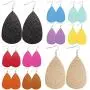 Latiiz Dangle Faux Leather Earrings for Women Lightweight Handmade Colorful Petal Earrings Teardrop Sets as Lovely Outfit Jewelry