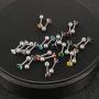 12 Pairs CZ Ear Stud Mixed Colors Cartilage Earrings Set Stainless Steel Barbell Studs Earrings Helix Tragus Piercing