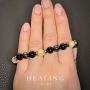Citrine Crystal Hematite Feng Shui Black Obsidian Wealth Bracelet. Citrine Crystal Beaded Bracelets for Women and Men. 100% Wealth Generator and Lucky Money Attraction, Prosperity, Goals Manifestation, Citrine Good Luck Feng Shui Bracelet for Men and Wome