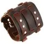 HZMAN Mens Alloy Ring Genuine Leather Bracelet Bangle Cuff Silver Tone Adjustable HZMAN Mens Alloy Ring Genuine Leather Bracelet Bangle Cuff Silver Tone Adjustable