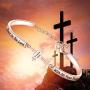 BEKECH Christian Bracelet Gifts for Women Trust in The Lord Proverbs 3:5-6 Bracelet Cross Charm Bible Verse Bracelet Religious Jewelry Gift for Women Girl Daughter Goddaughter
