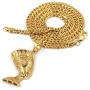 Raonhazae Stainless Steel Gold Egyptian Nefertiti Side Pendant W Cuban Chain