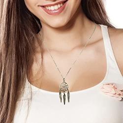 Lux Accessories Dreamcatcher Boho Tribal Charm Necklace 7 Charms