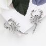 GBAHFY 3D Punk Rhinestone Scorpion Earrings Stud for Women,Fashionable Alternative Exaggerated Ornaments
