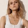 YEEZII Layered Necklace for Women Girls, 18k Gold Plated Dainty Layered Choker Necklace Handmade Coin Paperclip Pendant Adjustable Layering Chain for Women Girls Jewelry Gift (C)