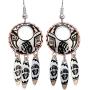 Bear Paw Earrings with Three Bear Claw Tassels for Women Girls- Apache Design, Copper Jewelry Handmade
