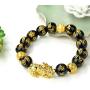 HiRinK 3Pcs Feng Shui Good Luck Bracelets- Lucky Charm Pi Xiu Pi Yao Bracelet Chinese Dragon Attract Good Luck and Wealth Jewelry Adjustable Elastic for Men Women