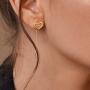GELIN Open Heart Earrings Women Ear Line Dangle Drop Earrings in 14k Solid Gold