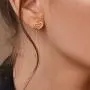 GELIN Open Heart Earrings Women Ear Line Dangle Drop Earrings in 14k Solid Gold GELIN Open Heart Earrings Women Ear Line Dangle Drop Earrings in 14k Solid Gold