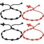 4Pcs Handmade 7 Knots Cross Red String Bracelet for Women Girls Men Boys Family Adjustable Waterproof Red Rope Chain Braided bracelet Good Luck Amulet Jewelry 4Pcs Handmade 7 Knots Cross Red String Bracelet for Women Girls Men Boys Family Adjustable Waterproof Red Rope Chain Braided bracelet Good Luck Amulet Jewelry