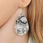 4 Pairs Bohemian Snakeskin Leather Earrings Set Retro Leopard Print Teardrop Earring Dainty Animal Python Print Drop Earrings for Women Girls Jewelry