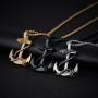 EunWow Anchor Pendant Nautical Pirate Necklace Cool Vintage Gifts for Men Included 22Chain