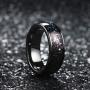 King Will Mens 8mm Rose Gold Plated Tungsten Carbide Wedding Ring Colorful Fragments Inlay Domed Style