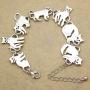 RechicGu Egyptian Bastet Cat Kitten Pet Animal Charms Chain Link Bracelet Bangle Gift