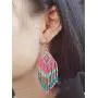Drop Statement Fringe Earrings Handmade Boho Ethnic Beaded Dangle Hook Stud Earring Geomentic Colorized Seed Beads Chandelier Bohemian Party Exaggerated Personalized Jewelry