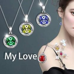 Aurora Tears 925 Sterling Silver 12 Birthstones Necklace/Earring/Ring/Bracelet Women Birthstone Pendant Crystal Fashion Birthday Jewelry