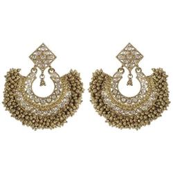 Indian Ethnic Traditional Polki Jhumka/Earring Bollywood Wedding Jewelry for Women