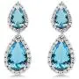 Gem Stone King Beautiful Double Pear Shape Simulated Blue Topaz Cubic Zirconia Dangle Earrings Gem Stone King Beautiful Double Pear Shape Simulated Blue Topaz Cubic Zirconia Dangle Earrings