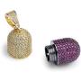 LC8 Jewelry Hip Hop Iced Out Bling CZ Capsule Medicine Pill Holder Container Pendant Cremation Urn Necklace with 20 Inch Stainless Steel