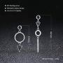 SIMPLOVE 925 Sterling Silver Triangle Vertical Bar Dangle Earrings for Women Asymmetrical Girl’s Gift Jewelry