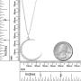 Gem Stone King 925 Sterling Silver Half Moon and Stars Pendant Necklace For Women with CZ Charm and Adjustable Chain Length 16 Inch - 18 Inch