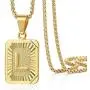 Trendsmax Initial A-Z Letter Pendant Necklace Mens Womens Capital Letter Yellow Gold Plated Stainless Steel Box Chain 22inch