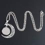 BELUCKIN Vintage Silver Horoscope Zodiac 12 Constellation Astrology Galaxy & Crescent Moon Glass Bead Pendant Necklace Jewelry Set