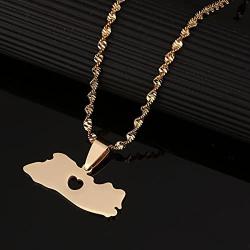 El Salvador Map Pendant Necklace for Women/Men Gold Color Jewelry Map of El Salvador Necklaces