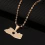 El Salvador Map Pendant Necklace for Women/Men Gold Color Jewelry Map of El Salvador Necklaces